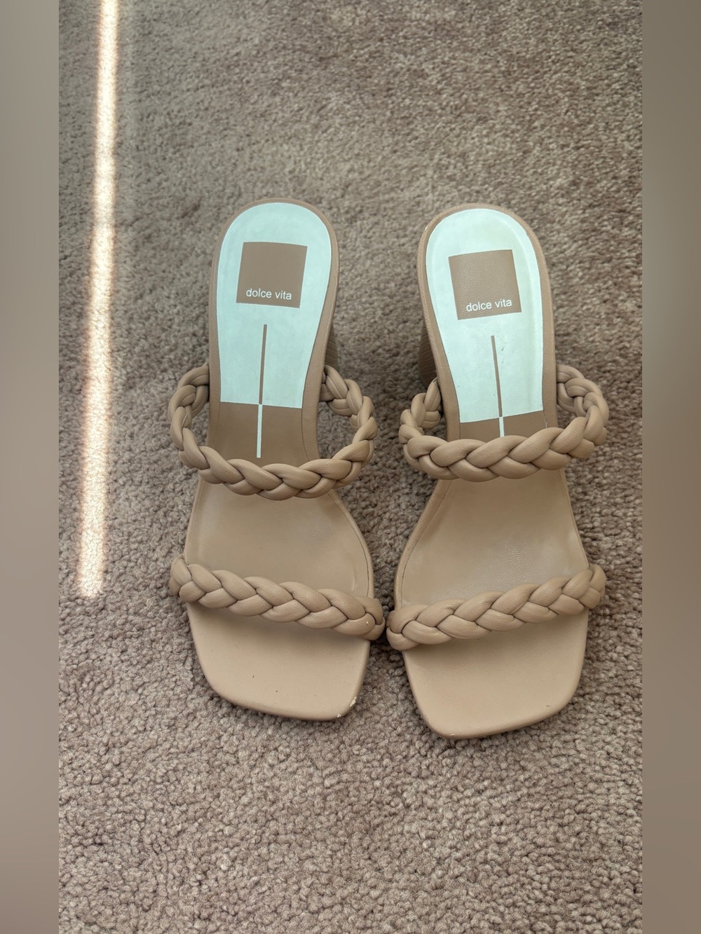 Dolce Vita Tan Braided Double-Strap Sandals